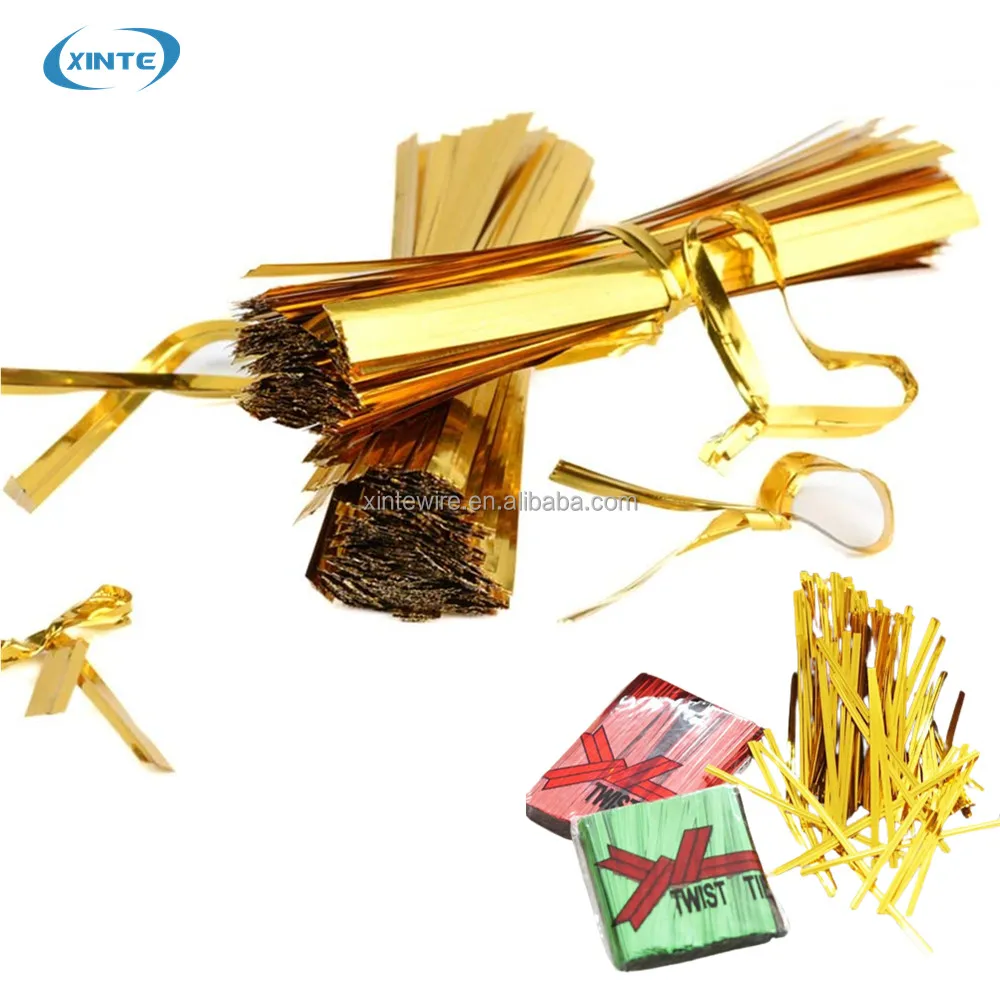 Colorful Metal Wire Food Packaging Bags Closing Metallic Plastic Twist Tie For Closing Bags