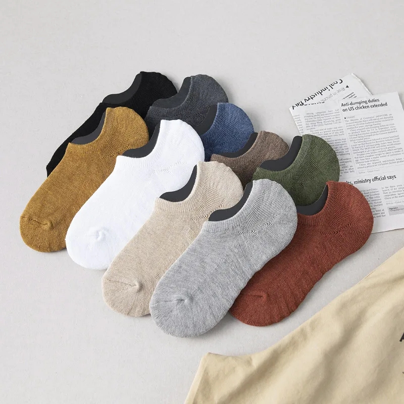Wholesale silica gel anti slip terry toe socks cushion breathable invisible custom logo socks cotton no show low cut  socks