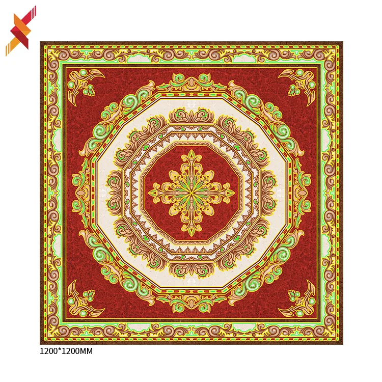 Polished golden crystal ceramic tile carpet for mid east