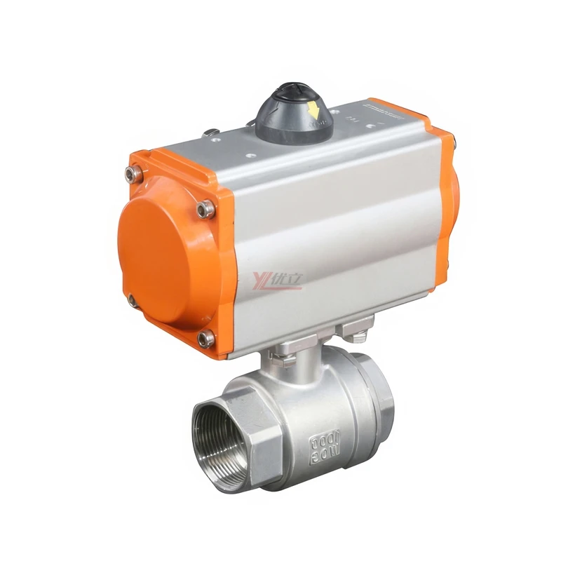 Высокотемпературная нержавеющая сталь NPT BSP BSPT 1000WOG 1 6 МПа PN16 304 316 пара двухсторонний Пневматический шаровой клапан с 2 резьбой