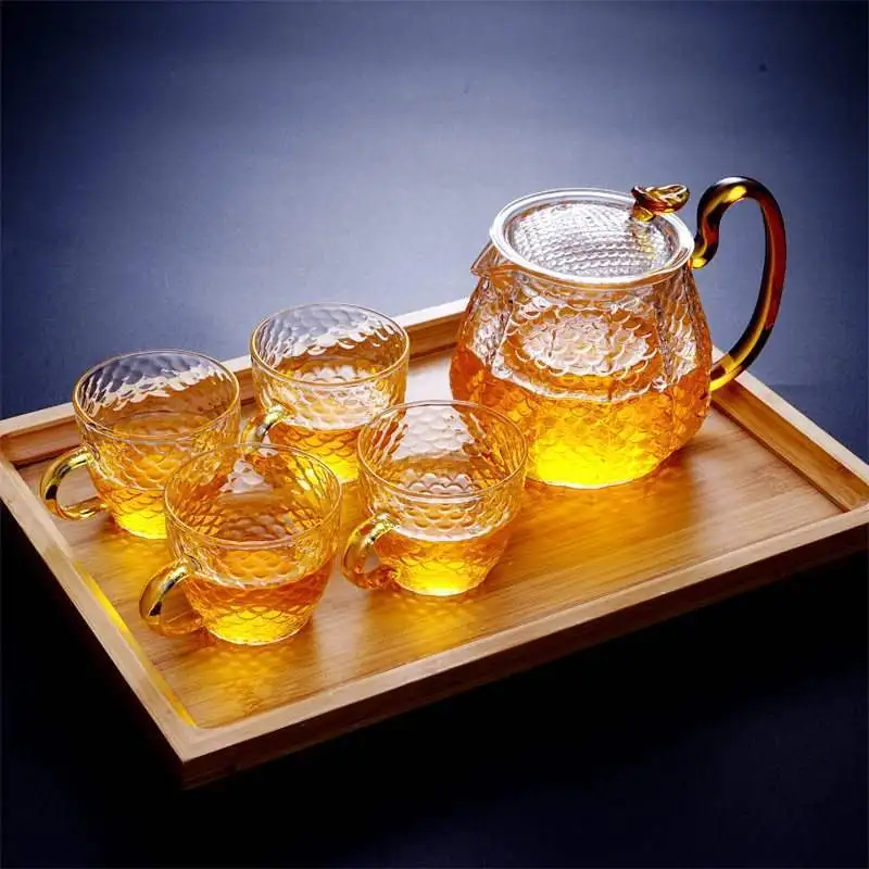 Hammered Retro Teapot Tea Set Household High Borosilicate Glass Dragon Incense Pot