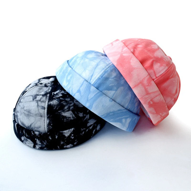 Fashionable New Style Tie-Dye Cotton Unisex Muslim Adjustable Retro Round Borderless Melon Hat