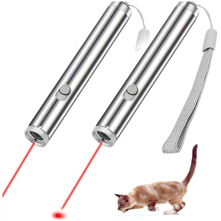 
New world online shopping stainless steel silver laser pen pet cat interactive toy 
