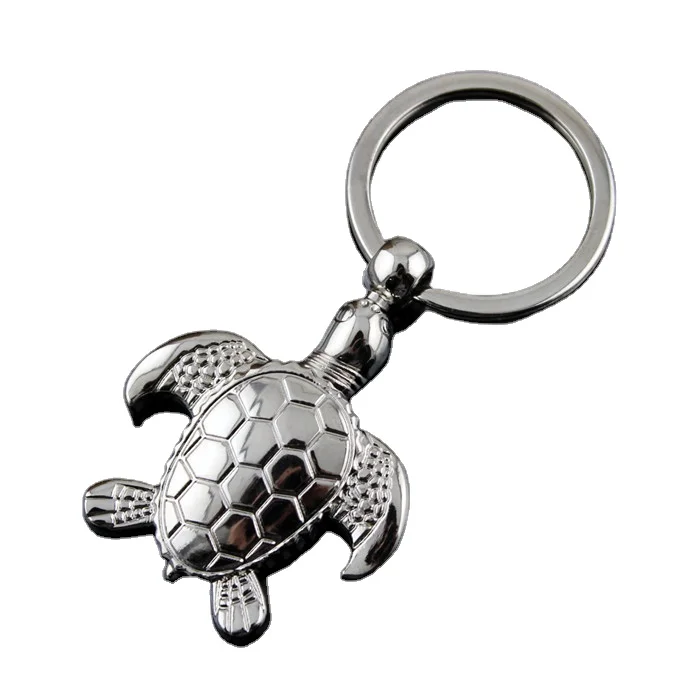 Customized 3D turtle  key ring metal keychain