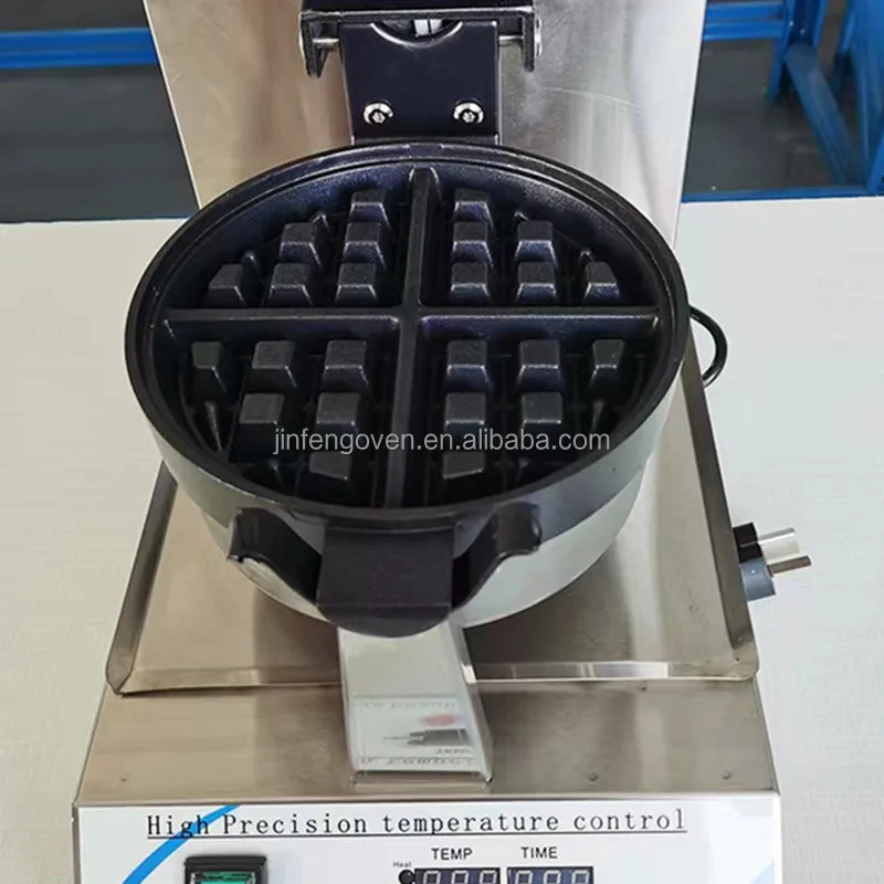 Electric waffle maker machine Non-stick Single Waffle Maker Commercial Belgian Waffle Baker with Timer & Temperature control