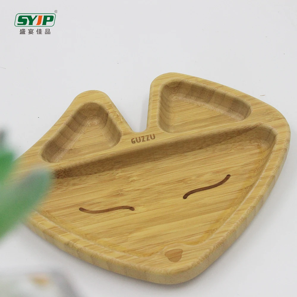 Wholesale Baby Tableware Dining Wooden Baby Feeding Plate Set