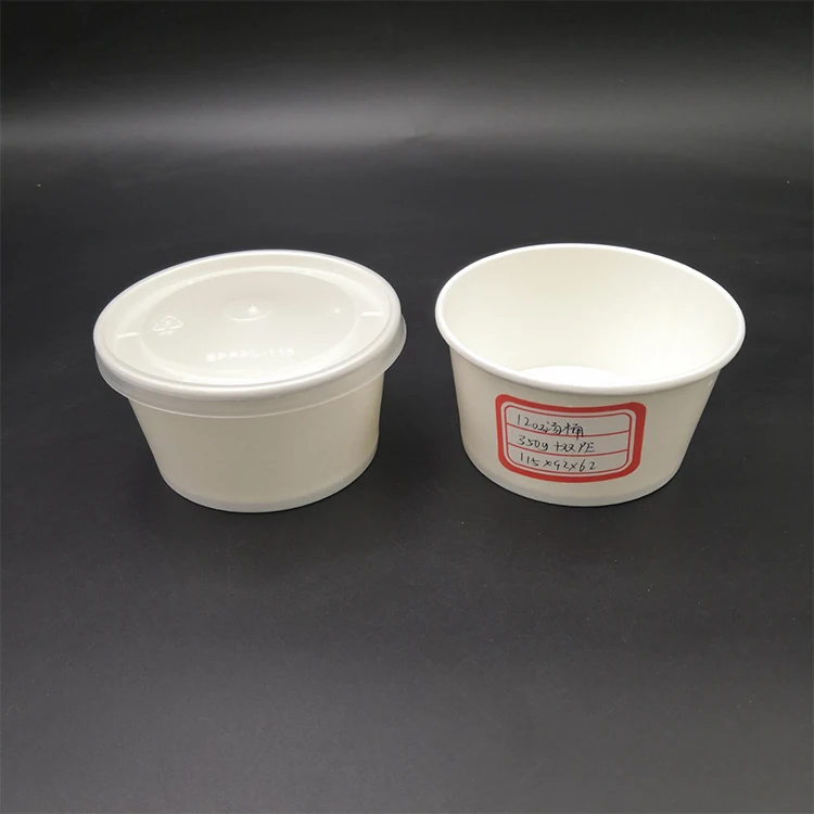 Kingwin Disposable 8 12 16 24 32 Oz Paper Packaging Cup Bowl Noodle Bowl With Lid,To Go Cups Paper Soup Containers With Lids