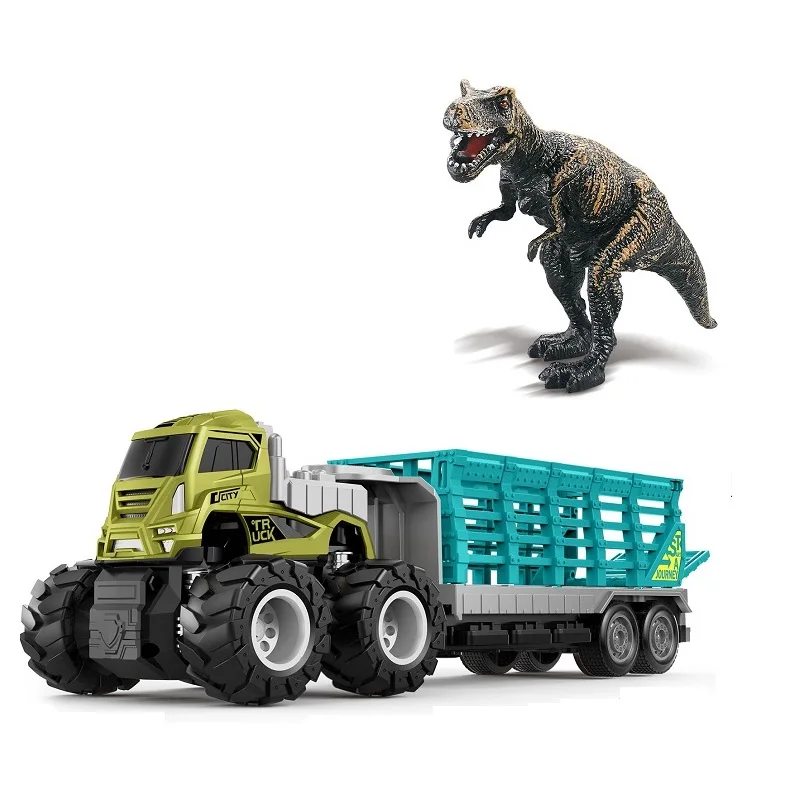 
RTS Jurassic Dinosaur Carrier Truck Toy Series 4wd Friction Alloy Vehicle Toy 