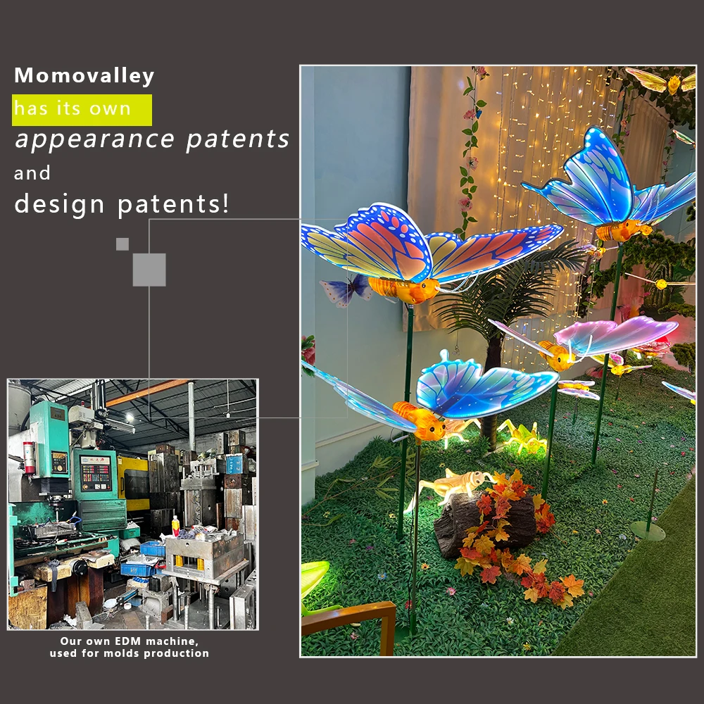 IP65 Outdoor 64CM LED Warm Garden Home and Wedding Decorations Pathway Lighting led butterfly with movement