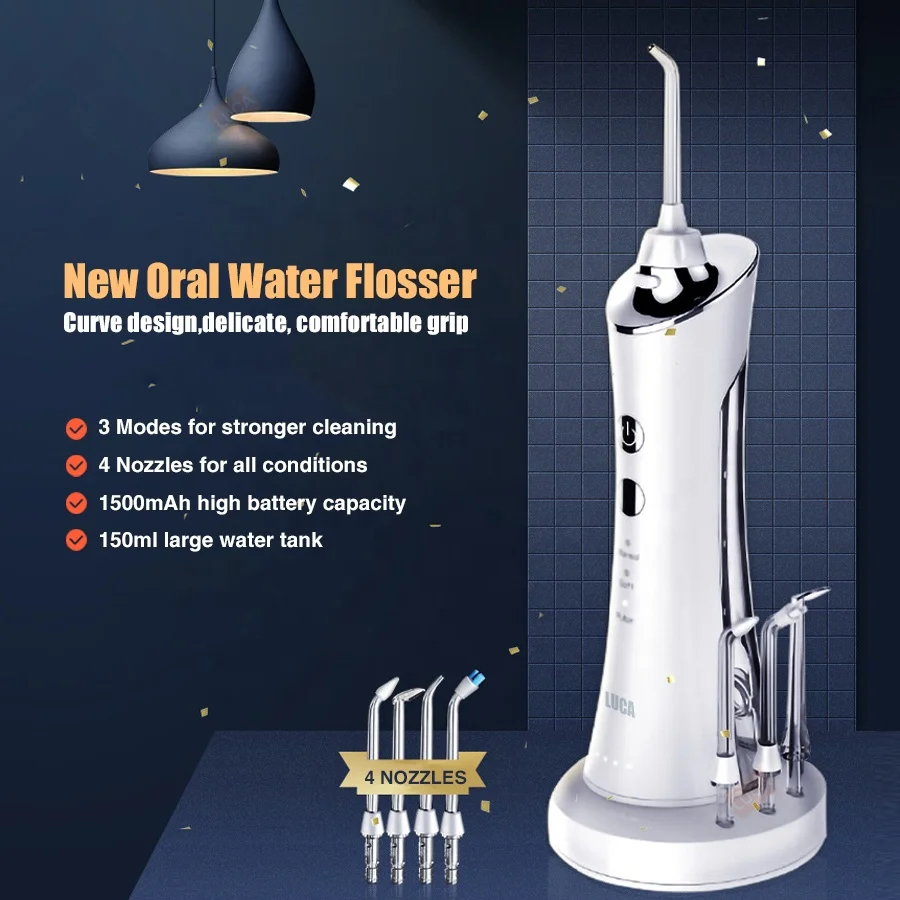 
Portable Waterproof Cordless Dental Floss Water Flosser Oral Irrigator 