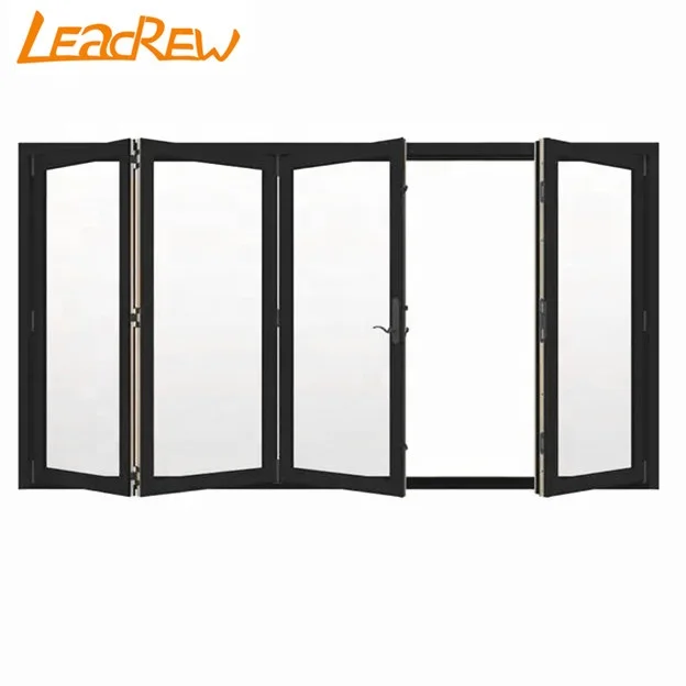 Hot Sale Customized Waterproof Exterior Aluminium Glass Bifold Patio Door Aluminum Sliding Bi Folding Door