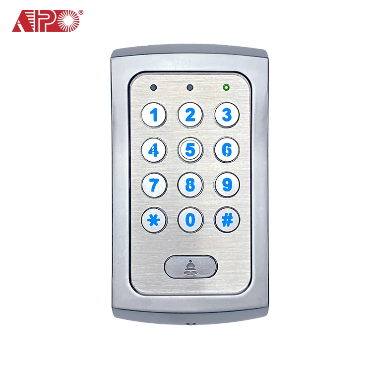 Dual Output Metal Housing Full Featuer Backlit Blue LED Split Decode Access Control Keyboard with Door Bell Button Door Control