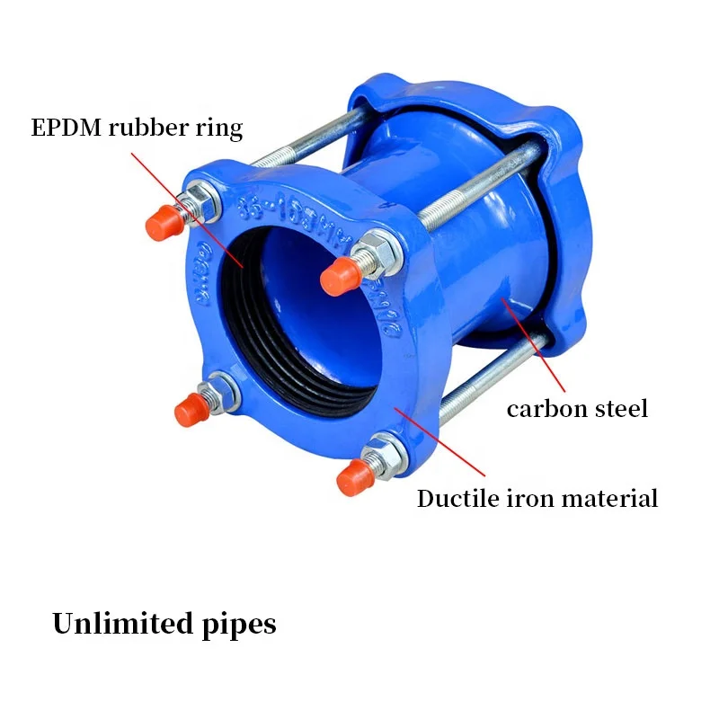 Corrosion Resistance En 545 Ductile Iron Flange Adaptor Universal Coupling Wide Range Flange Adapter Hexagon Spray Paint 3 Years