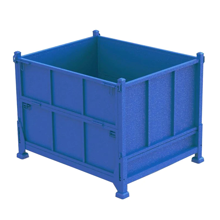 High quality wholesale folding heavy duty steel wire mesh stackable metal pallet cage for sale