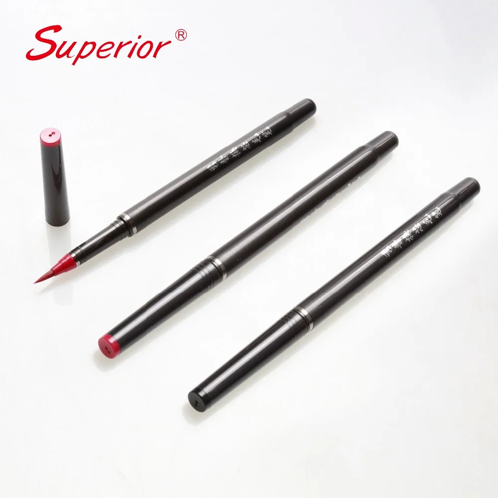 Superior Brush Pen with Replaced Red, Black and Blue  Ink