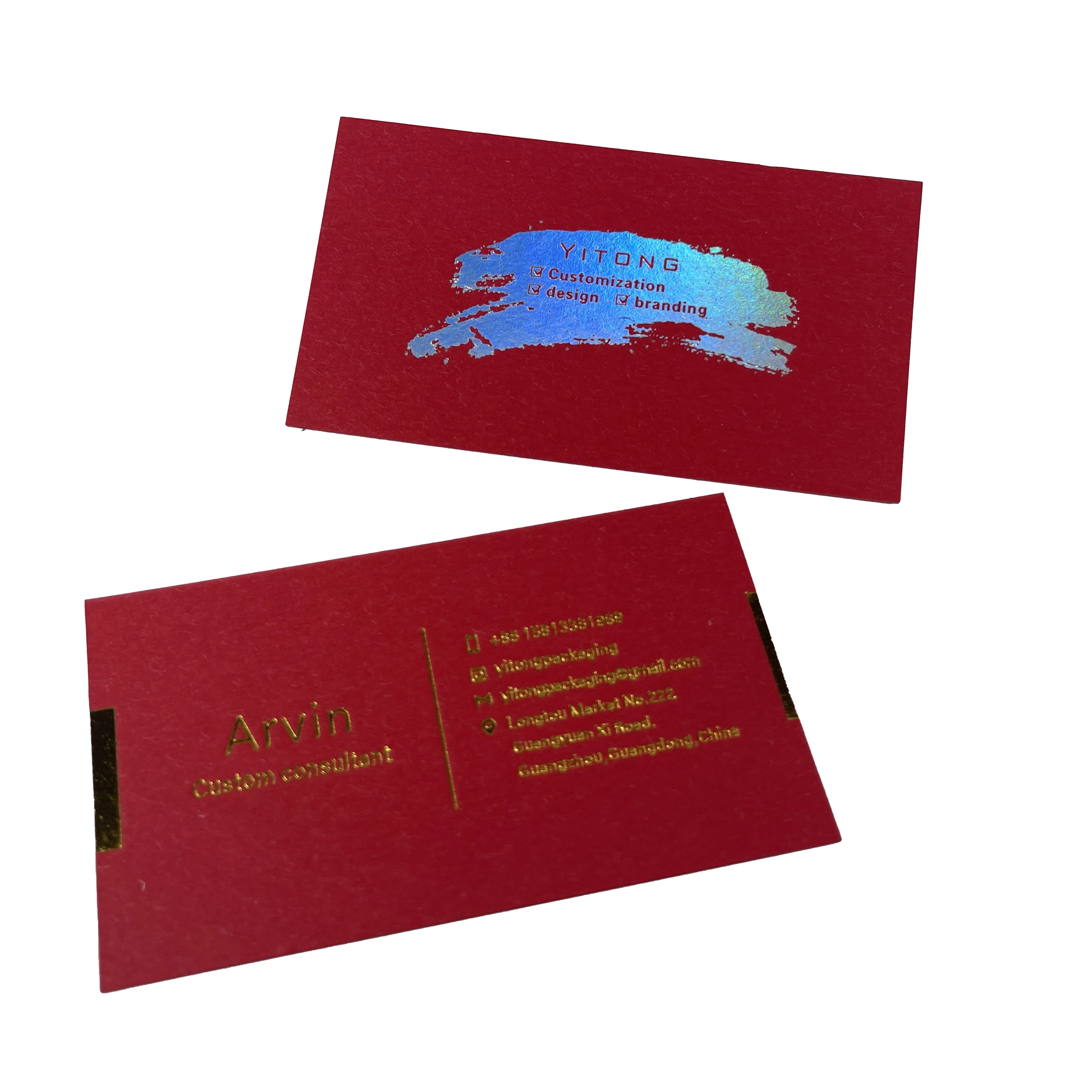 High quality embossed business cards, gold stamp professional business card printing