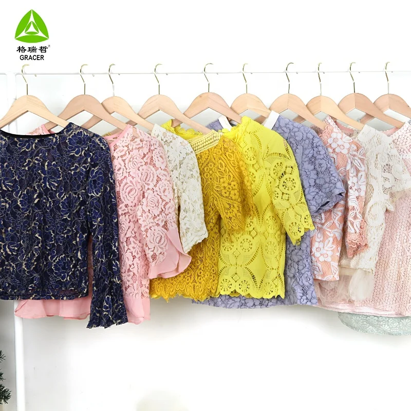 Thrift Bale Blouse Korean Used Clothes Women Used Clothes Second Hand Clothing