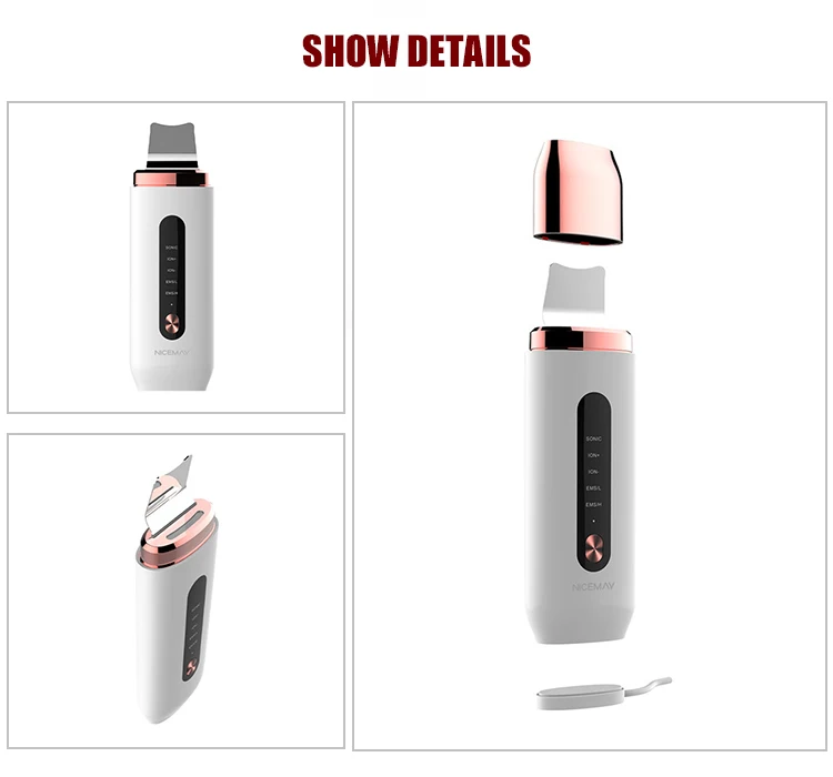 Multi-functional Skin Scrubber Red/Blue Light Therapy, Galvanic Ion, Micro-current Face Lift Pore Extractor