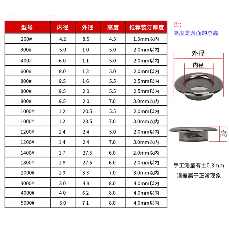 Tent metal aluminum hollow rivet shoe air eye KT board hole fittings