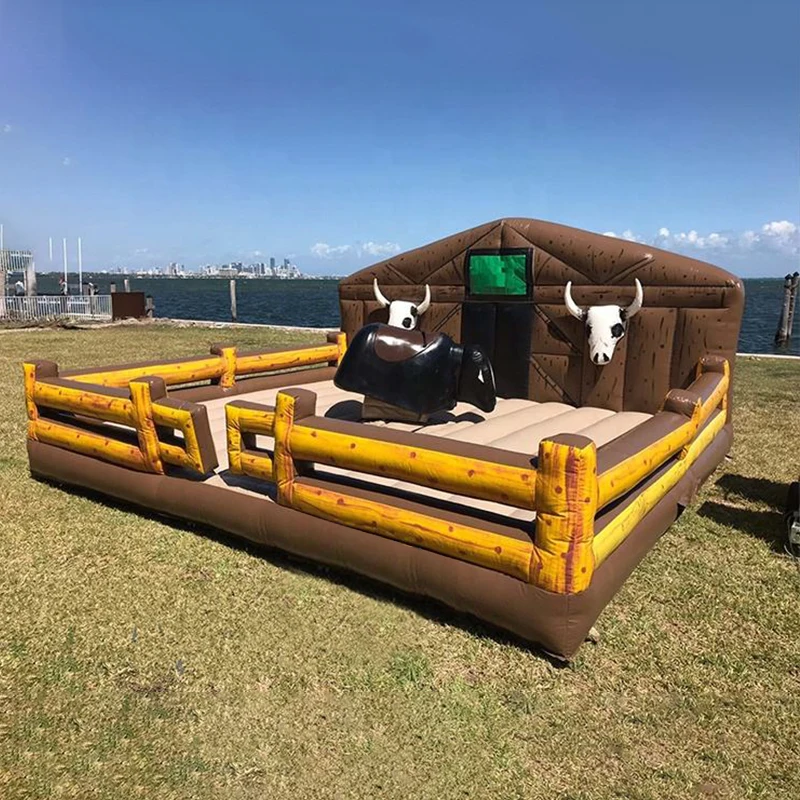 Mechanical Rodeo Bull Riding Machine Controls Commercial Rent Games Activity Inflatable Mechanical Bull Ride