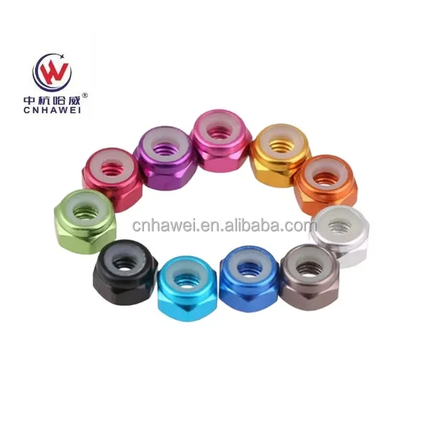 904L stainless steel Hexagon flange M6 M8 Hex nylon insert lock  nuts DIN 6926