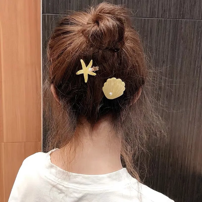 Girls Hairclip Wholesale Lovely Seashell Starfish Hair Clip Set