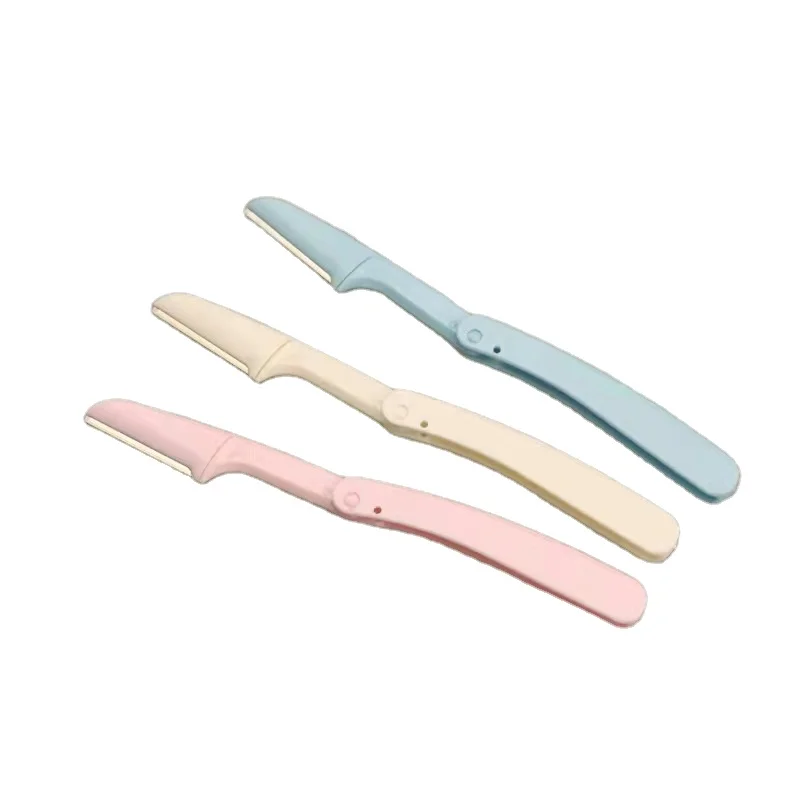 Wholesale Folding Eyebrow Trimmer Eyebrow Scissors For Beginners Safety Scraping Eyebrow Razor
