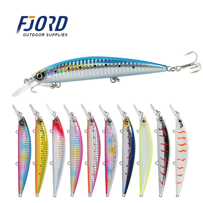 FJORD Customized 37g 110mm Hard Lure Wholesale Saltwater Sinking Minnow Artificial Bait Made Metal Plastic ABS Lure Rivers