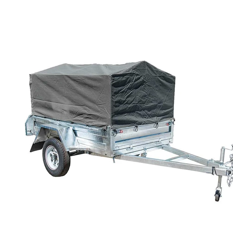 Customized 8x5 waterproof PVC Tarpaulin utility trailer covers Box Trailer Cage Trailer Canvas Cover with Fittings