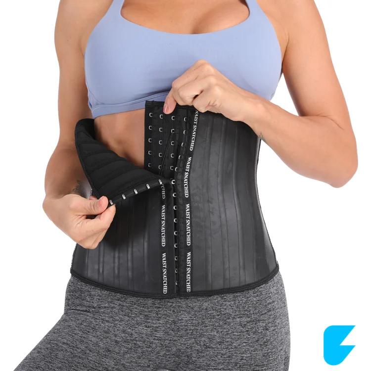 Hotsale 25 Bone Black Shaperwear Latex 29 Steel Bones Vest Waist Cincher With Hooks Women Body Shaper