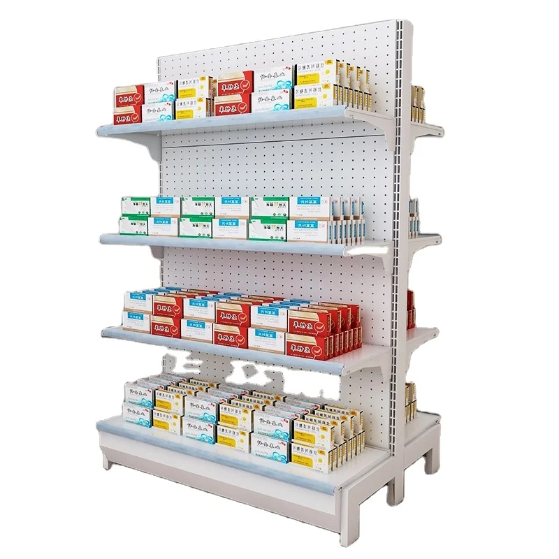 Customized Best Selling Bar Supermarket Hook Gondola Light Weight Double Sided Display Shelf