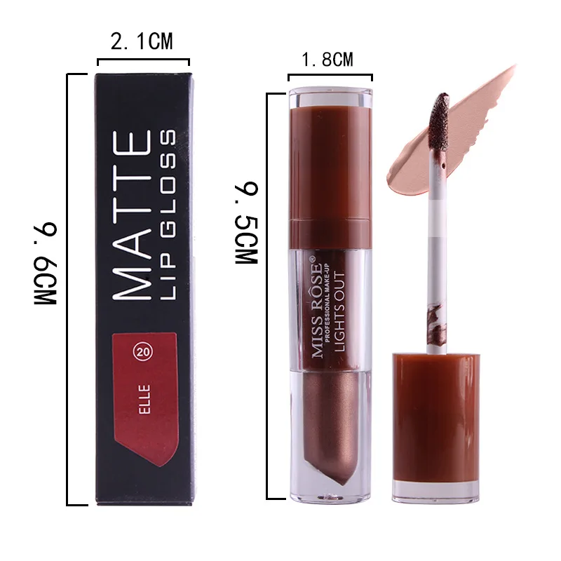 Miss Rose Berry Me Matte Velvet Lipgloss Pigment Colors Nude Lipglosses Brown Lipstick 24 Colors Dropshipping