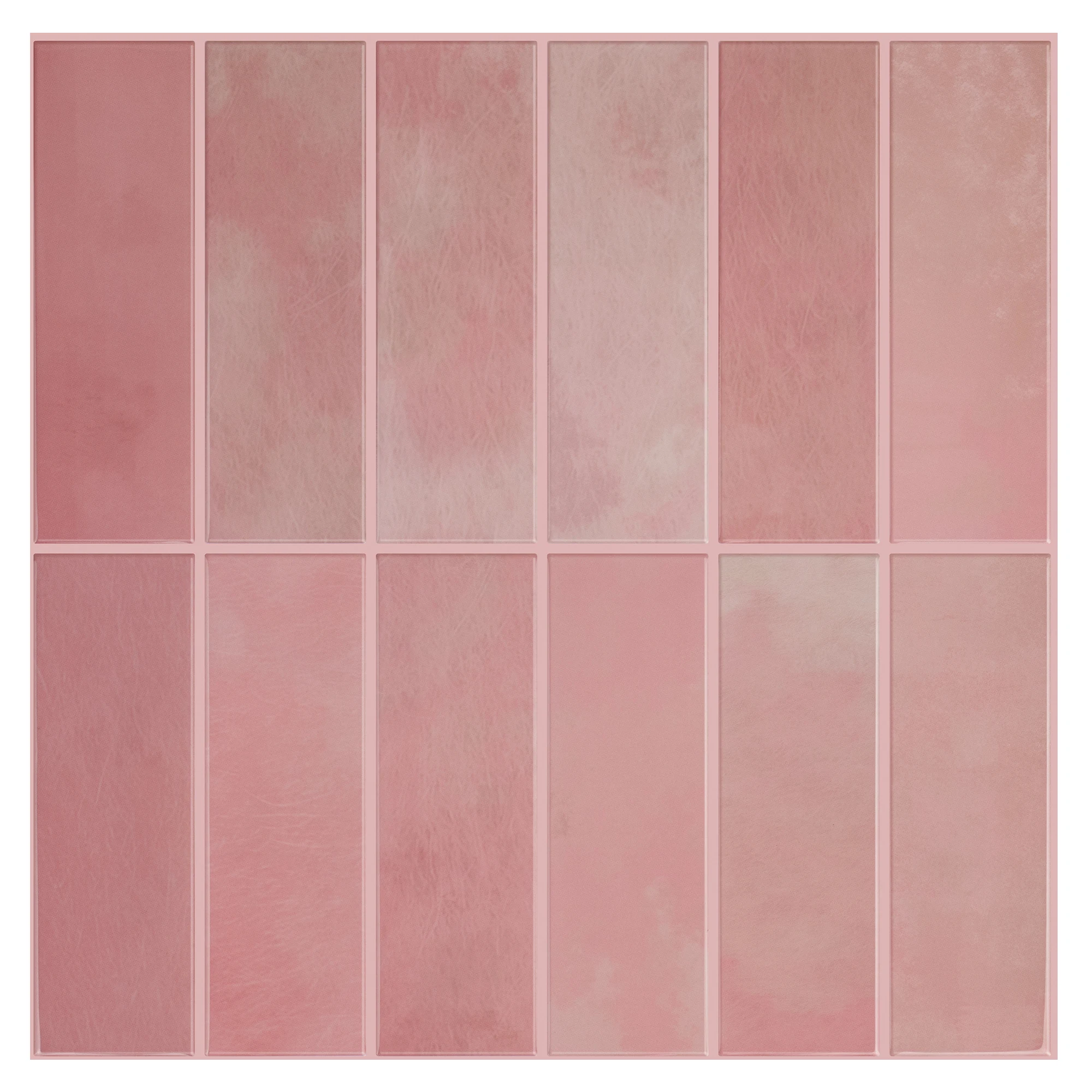 2024 Home Decor Trends 3D Peel and Stick Pink Marble Vinyl Wall Tile in Thicker Upgrade Design 12 x 12 inch