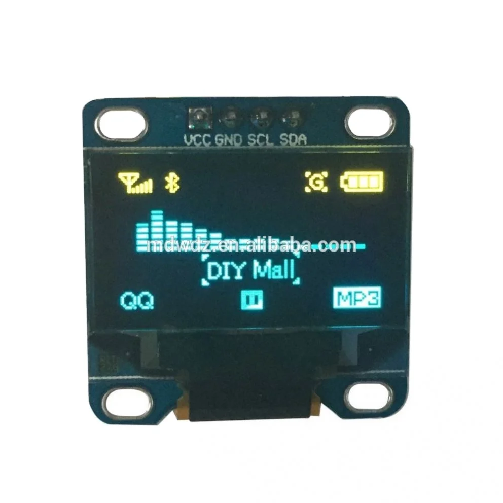 Последовательный светодиодный модуль 0,96 ЖК-дисплея I2c IIC желто-голубого цвета 12864 дюйма