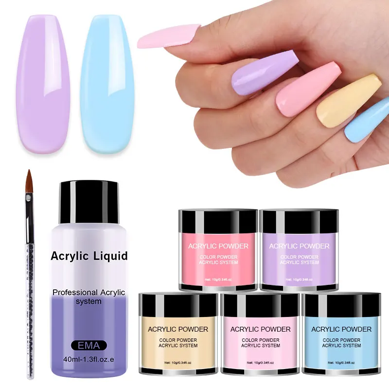 2023 New Arrival Colored Acrylic Liquid Nail Kit Acrylic Powder Fast Drying Dipping Powder Set Nail Gel