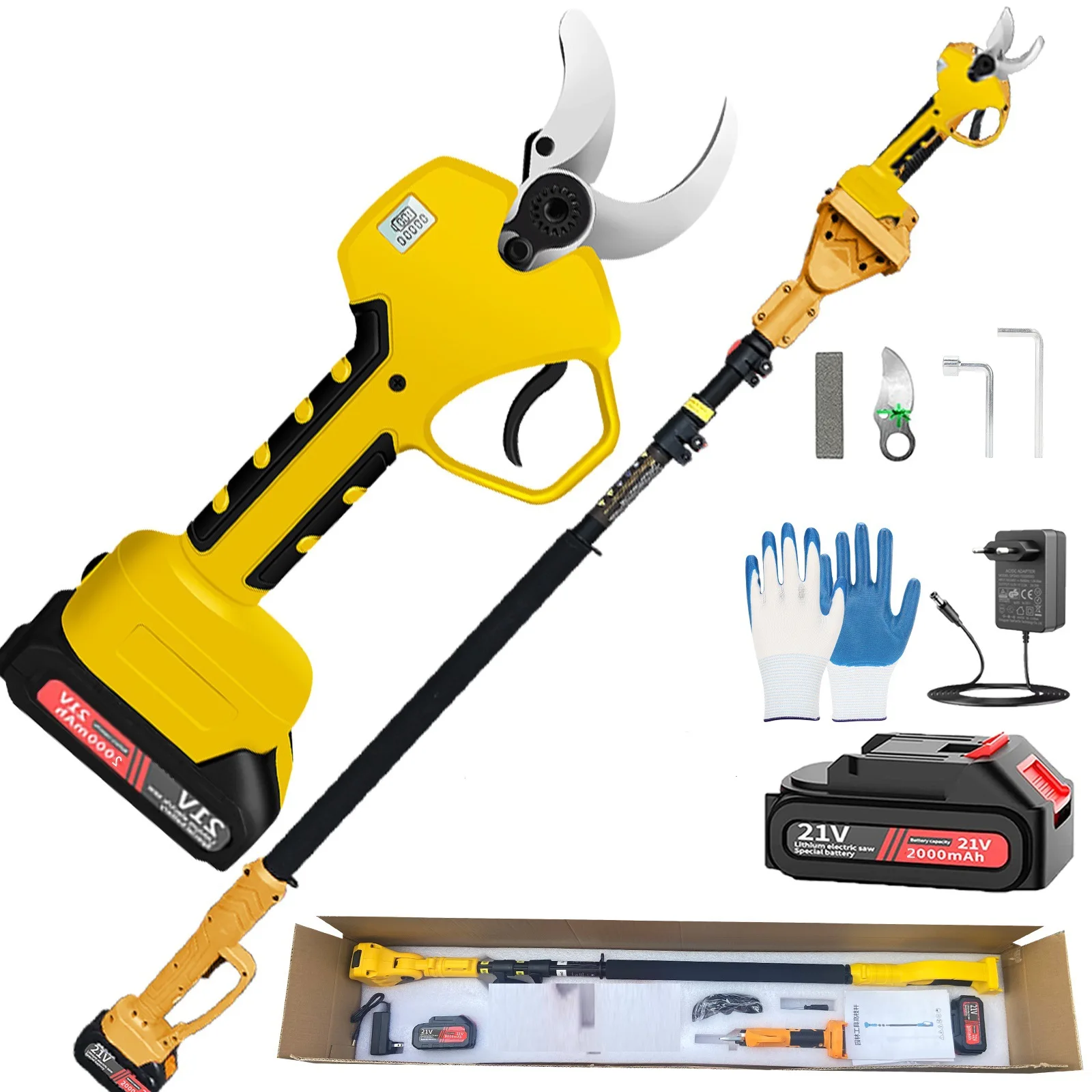 Big Tree Wholesale Customized Rechargeable Telescopic Tree Battery Electric Gardening Pruner Shears Long Handle Pruning Saw