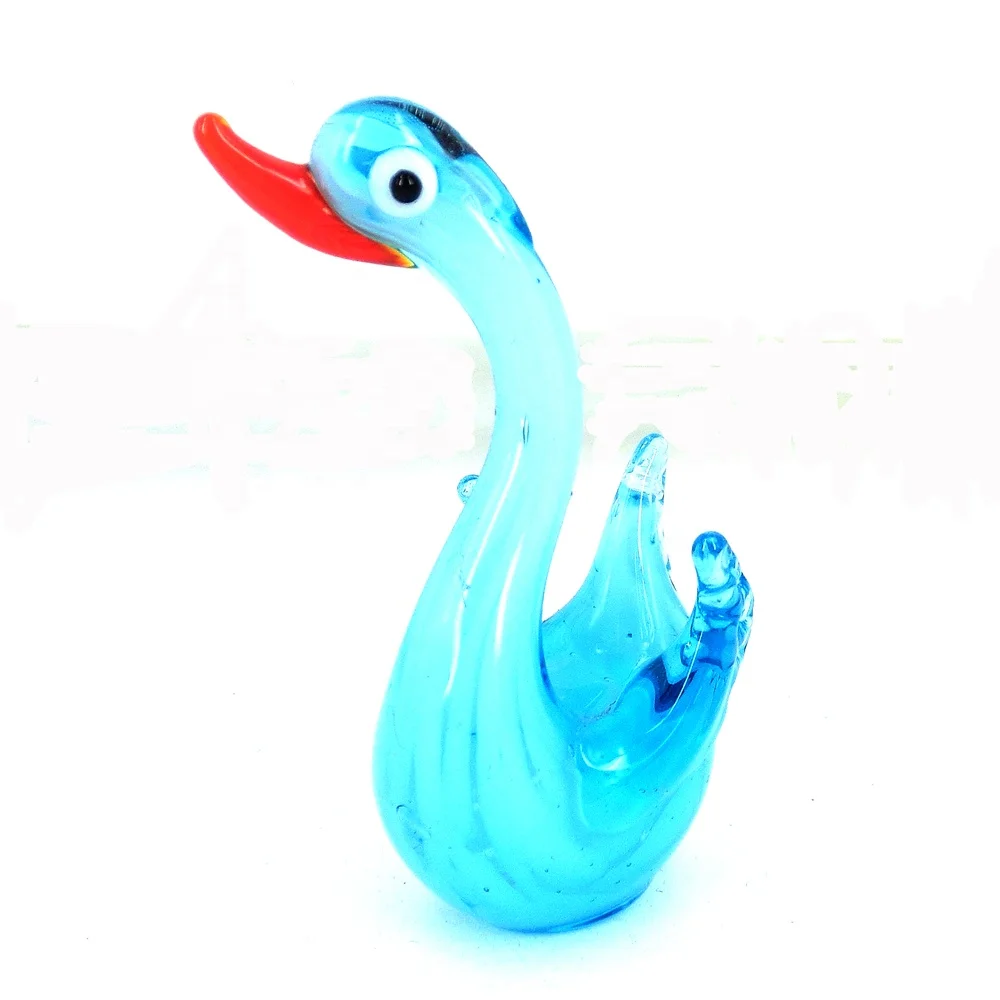 
Farm miniature fancy collection hand blown glass swans figurine 
