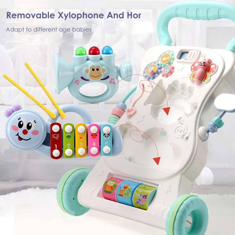 
Multiple Functions Learning Walking Correcting Legs Step With Xylophone And Variety Accessories Baby Walker Toys Wholesale 