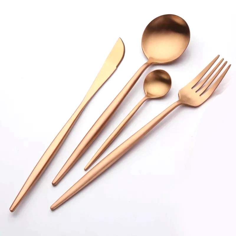 Набор столовых приборов из нержавеющей стали, розовое золото, столовые приборы, свадебный набор столовых приборов