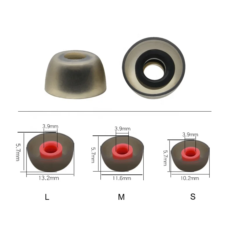 Earphone Tips Replacement Silicone Earbud Tips for Wireless Blue Tooth Headset 4mm-5mm Inner Tips in-Ear Headphones