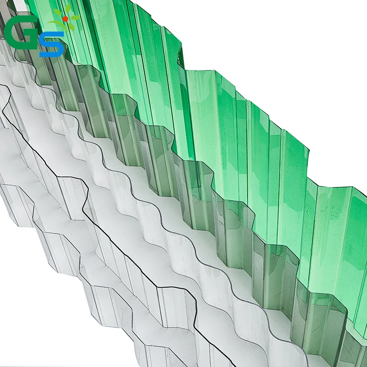 High impact strength lightweight polycarbonate transparent corrugated roofing sheet for greenhouse