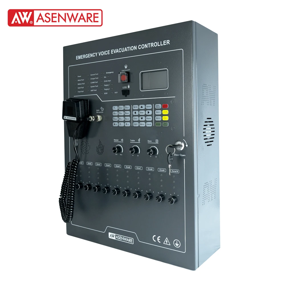 Система Asenware pa внутренний динамик пожарная сигнализация система голосовой эвакуации для офисного здания