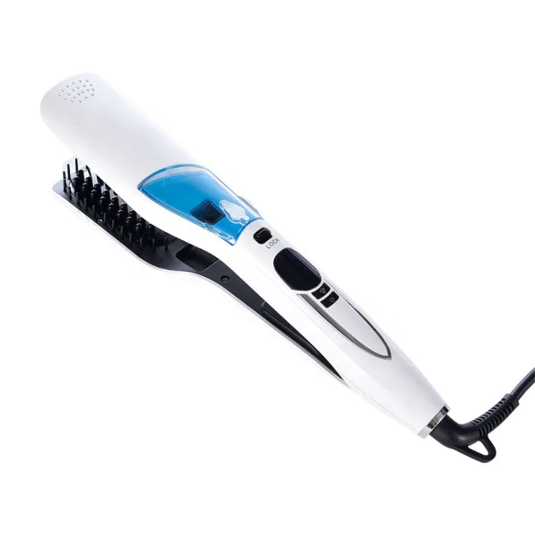 Дорожный паровой Профессиональный плоский утюжок, керамическая щетка, стайлер, Женский выпрямитель для волос