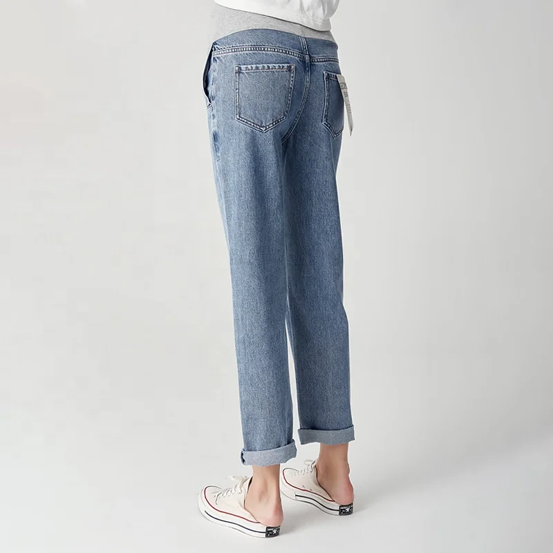 High Waist Pregnancy Clothes Trousers Mother Women Jeans Denim Elastic Maternity Pants Jeans Plus Size