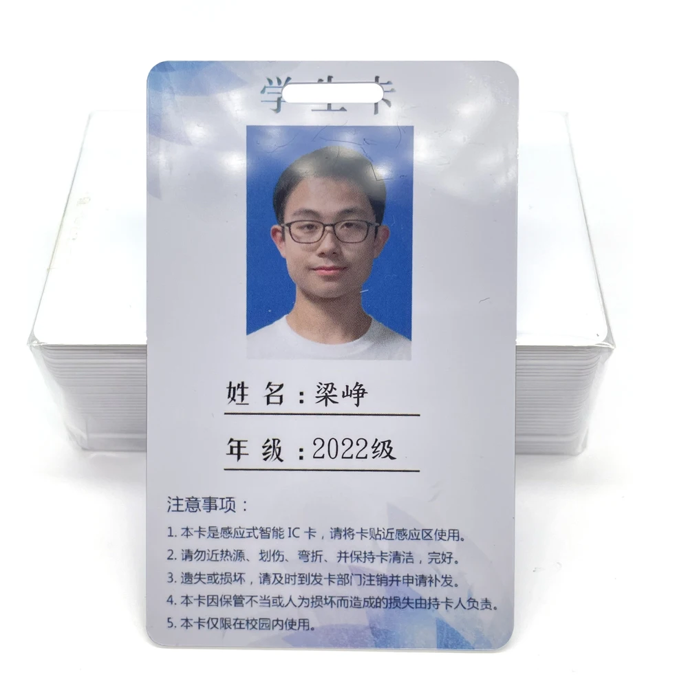 CR80 Size High Quality Customized Holographic Photo Cards Plastic PVC Employee Student ID Card