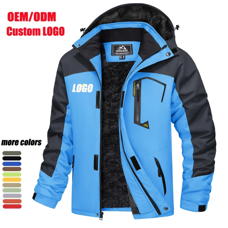 Wind Breaker Jacket Fleece Lining Mountain Jackets,Mens Hiking&Outdoor Removable Hooded Coats Ski Snowboard Parka Winter Outwear