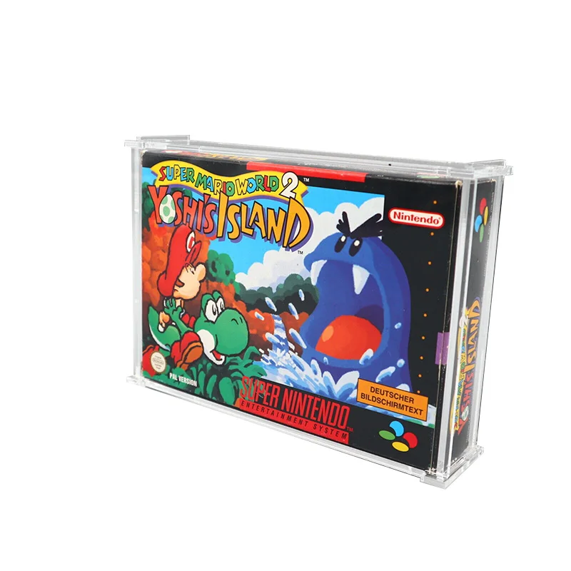 Прозрачный супер Nintendo SNES/N64 игровой акриловый чехол для SNES Games и N64 Game Box Protector