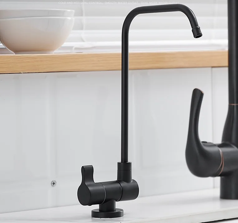 High Quality Household Brass Rotate Cold Water single lever Gray Painting Drinking Water Filtered Kitchen sink Faucet