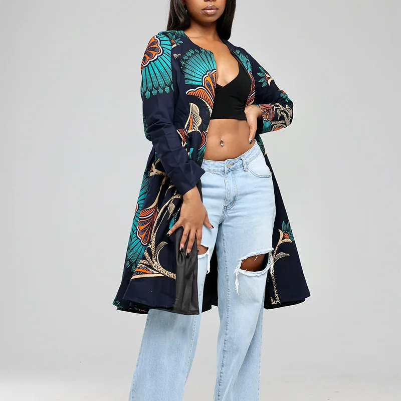 Custom Mix African Wax Fabric Dress Zip Close Lining Women Dress Clothes in African Style