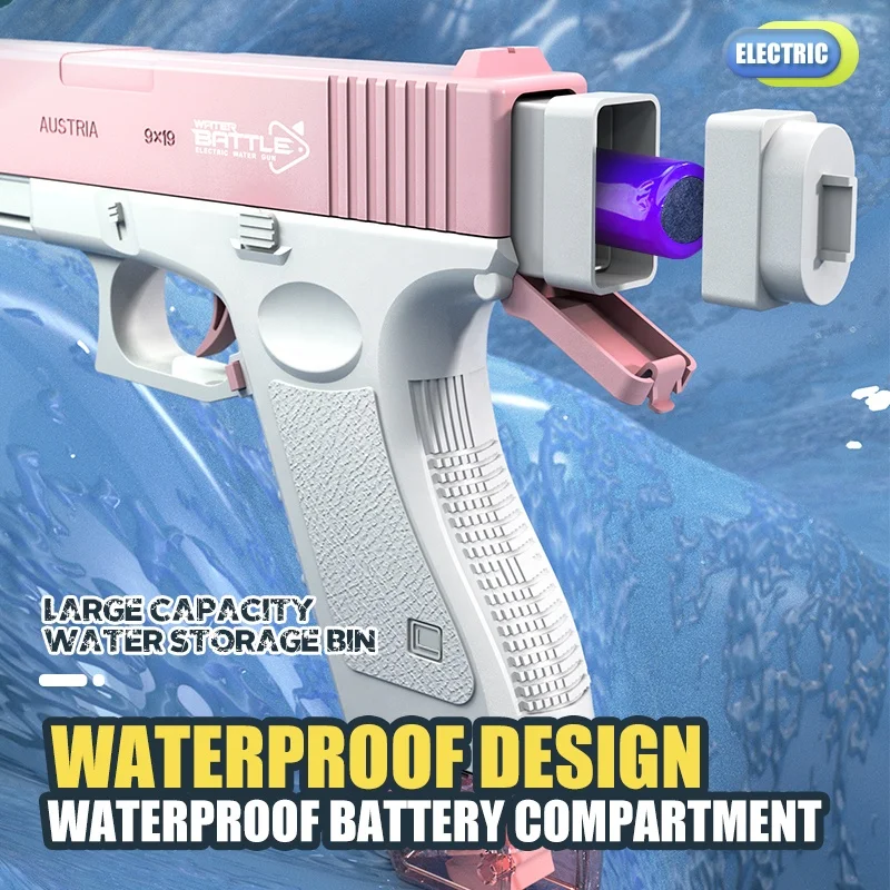 Wholesale Upgraded Waterproof Unique Strong Electric Realistic Toy Powerful Bursts Glock Water Bomb Shooting Gun For Children